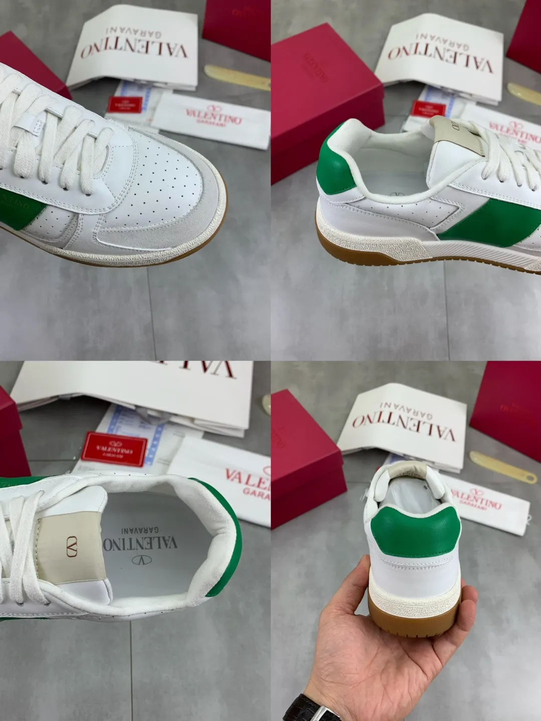 Men's men's shoes 💰P660 new top version of Valentino couple's bread shoes! Valentino Joie de Jouer series Velcro thick sole bread shoes couple style casual sports shoes white shoes original purchase development and production Joie de Jouer series simple style without losing style. The pure white base is paired with fresh green and soft beige, and the unique Velcro design highlights your personality. Every detail tells fashion and quality, wear it, take a confident step, and start the trend journey ✔️Fabric: Original customized imported first-layer cowhide ✔️Inner lining: Original customized soft sheepskin lining ✔️Outsole: Original molded non-slip TPU material ✔️Sole thickness: 3.5CM ✔️Size: Women's 35-41 Men's 38-46 (38. Male, 41 female, 46 non-refundable